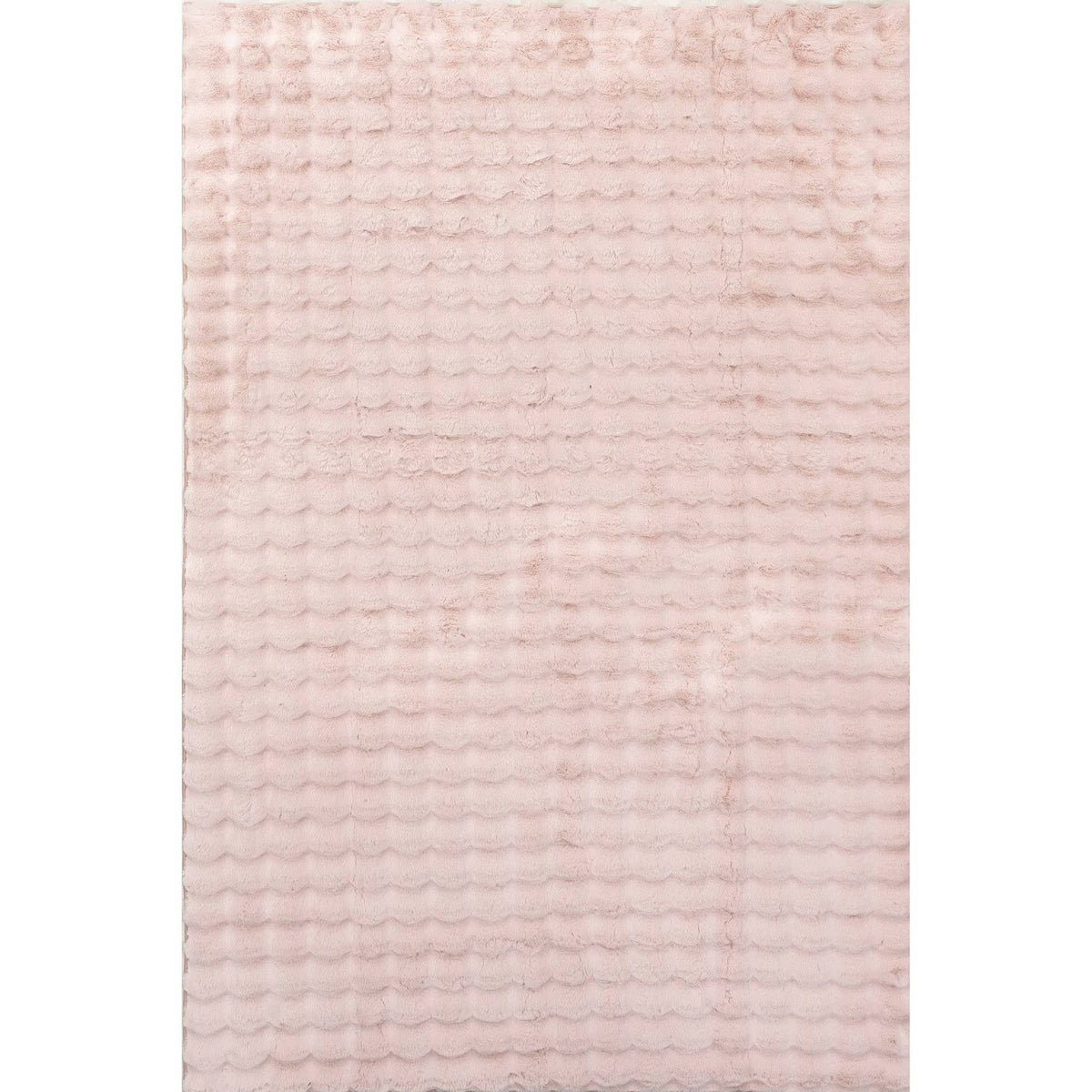 nuLOOM Jeni Solid Faux Rabbit Machine Washable Area Rug Blush 3' 9" x 6'